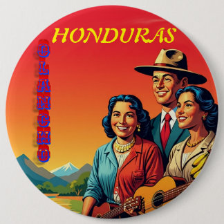 Honduras OLANCHO Retro poster Button
