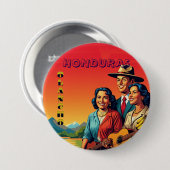 Honduras OLANCHO Retro poster Button (Vorne & Hinten)
