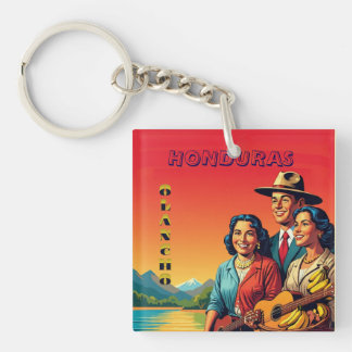 Honduras OLANCHO Retro poster Schlüsselanhänger