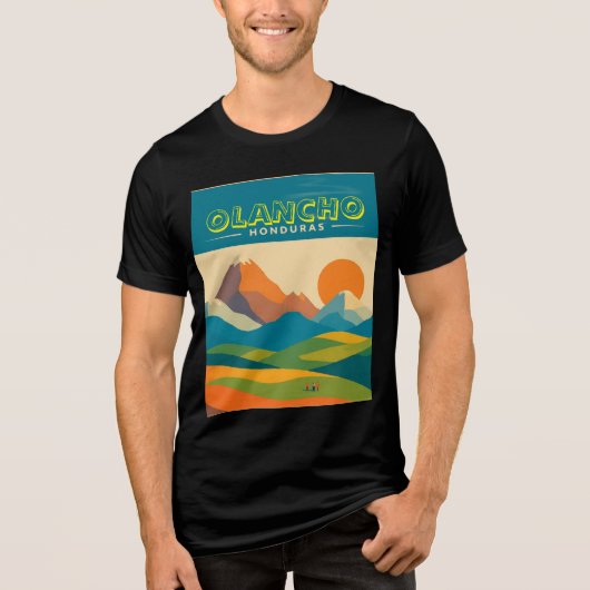  Honduras OLANCHO Retro poster Tri-Blend Shirt (Vorderseite)