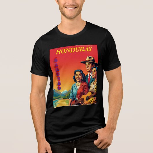 Honduras OLANCHO Retro poster Tri-Blend Shirt (Vorderseite)
