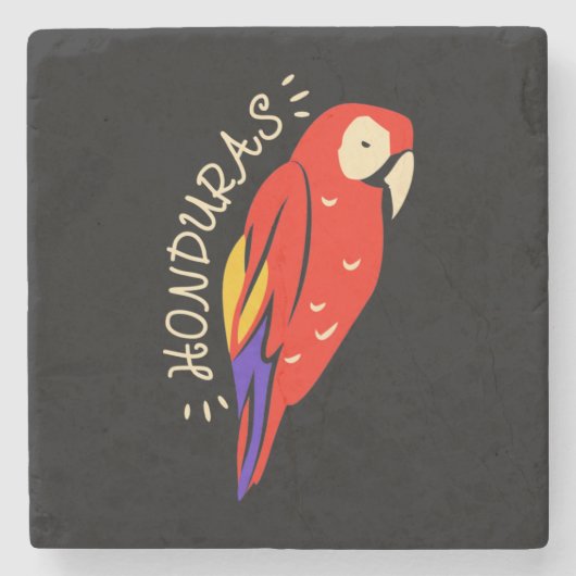 Honduras Parrot Steinuntersetzer (Vorderseite)