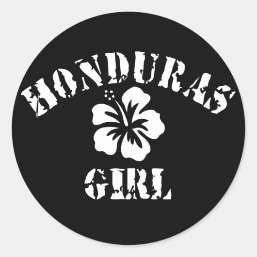 Honduras Pink Girl Runder Aufkleber (Vorderseite)