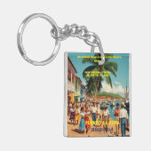  Honduras Puerto LA CEIBA Retro poster Schlüsselanhänger (Vorderseite links)