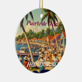  Honduras Puerto Tela Retro poster Keramik Ornament (Rechts)