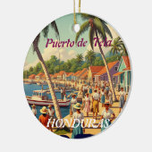  Honduras Puerto Tela Retro poster Keramik Ornament (Links)