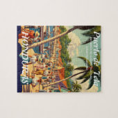 Honduras Puerto Tela Retro poster Puzzle (Horizontal)
