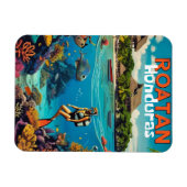 Honduras Roatan Travel Vintag Retro Poster Magnet (Horizontal)