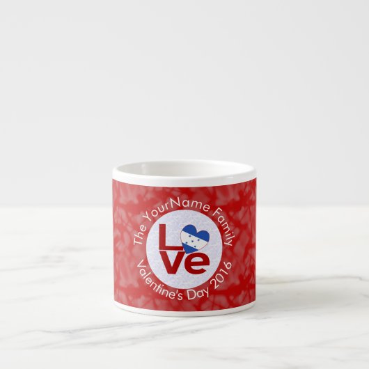 Honduras Rote LIEBE Flag Personalisiert Espressotasse (Vorderseite)