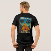 Honduras Ruinas de Copán Retro poster Tri-Blend Shirt (Rückseite voll)