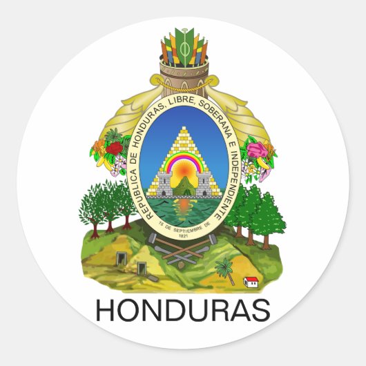 Honduras Runder Aufkleber (Vorderseite)