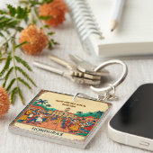 Honduras SAN PEDRO SULA Retro poster Schlüsselanhänger (Vorderseite rechts)