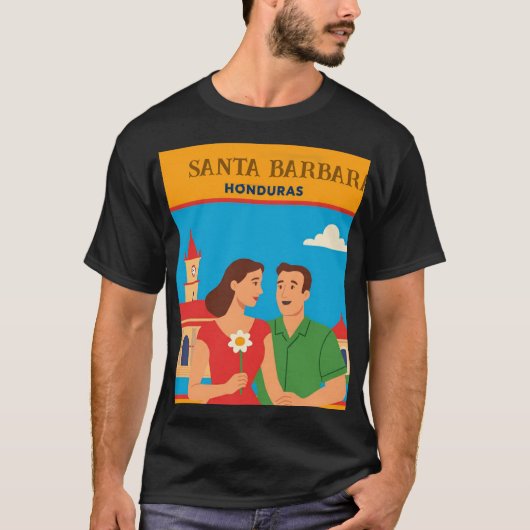  Honduras Santa Barbara Retro poster T-Shirt (Vorderseite)