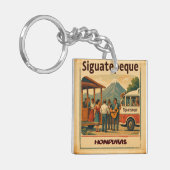  Honduras SIGUATEPEQUE Retro poster Schlüsselanhänger (Vorderseite links)