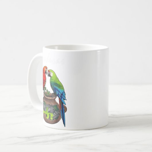 Honduras Trip Lass Macaw Honduras Familienurlaub Kaffeetasse (Vorderseite Links)