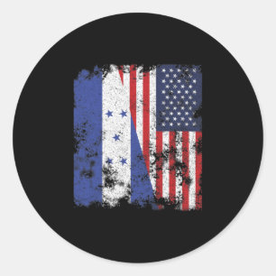 Honduras USA Flag - Halb Amerika Runder Aufkleber