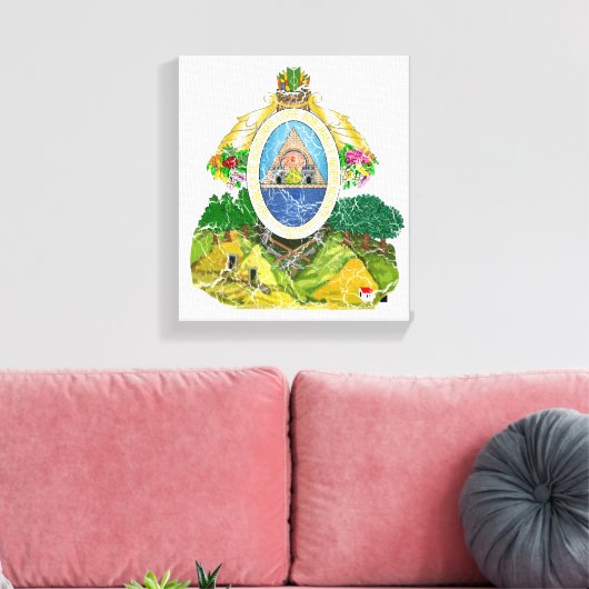 Honduras-Wappen Leinwanddruck (Insitu (Wohnzimmer))