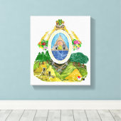 Honduras-Wappen Leinwanddruck (Insitu (Holzboden))