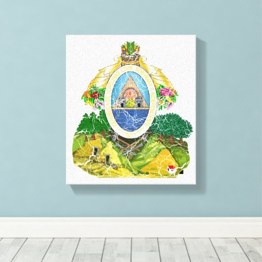Honduras-Wappen Leinwanddruck (Insitu (Holzboden))