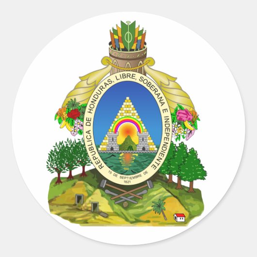 Honduras-Wappen Runder Aufkleber (Vorderseite)