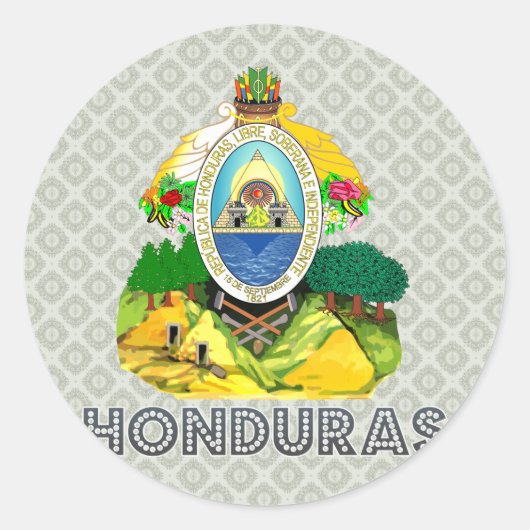 Honduras-Wappen Runder Aufkleber (Vorderseite)