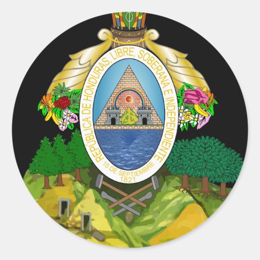 Hondurasemblem Runder Aufkleber (Vorderseite)