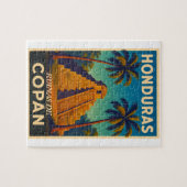HondurasRuinas de Copán Retro poster Puzzle (Horizontal)