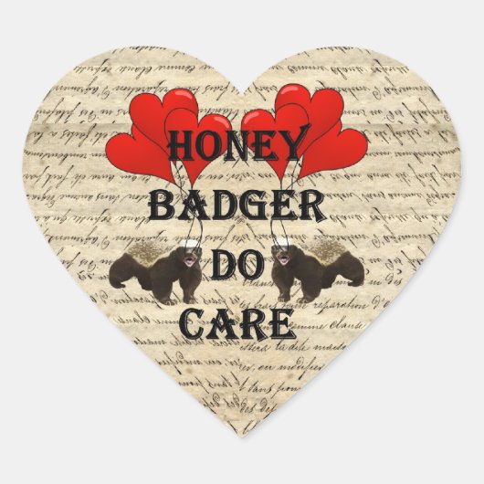 Hone badger do care Herz-Aufkleber (Vorderseite)