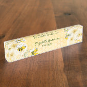 Honecomb glückliche Hummeln tropische Blüten Namensplakette (Seite)