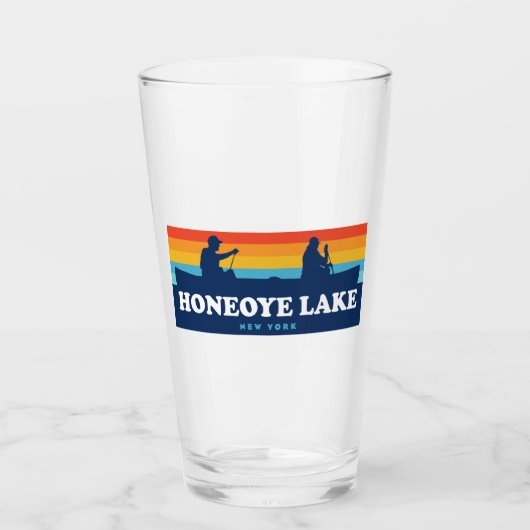 Honeoye Lake New York Canoe Glas (Vorderseite)