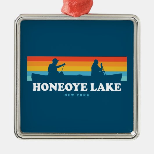 Honeoye Lake New York Canoe Ornament Aus Metall (Vorne)