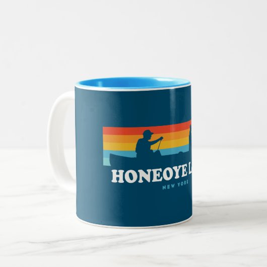 Honeoye Lake New York Canoe Zweifarbige Tasse (Vorderseite Links)