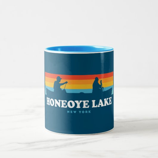 Honeoye Lake New York Canoe Zweifarbige Tasse (Mittel)