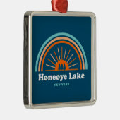 Honeoye Lake New York Rainbow Ornament Aus Metall (Rechts)