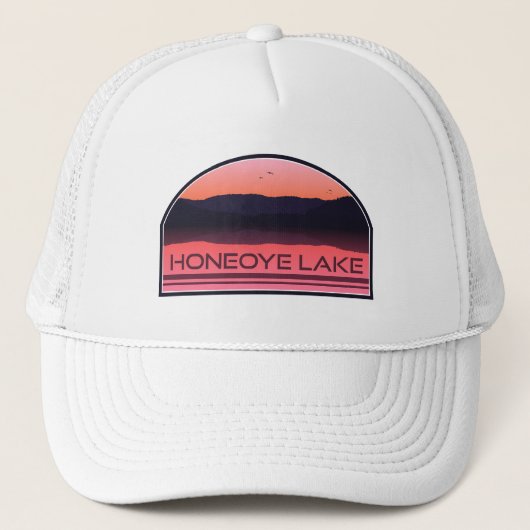 Honeoye Lake New York Red Sunrise Truckerkappe (Vorderseite)