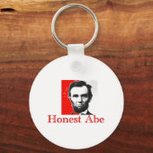 "Honest Abe" Abe Lincoln Art T - Shirt & Geschenke Schlüsselanhänger (Vorderseite)