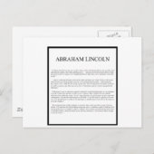 Honest Abe-Alternativlayout Postkarte (Vorne/Hinten)