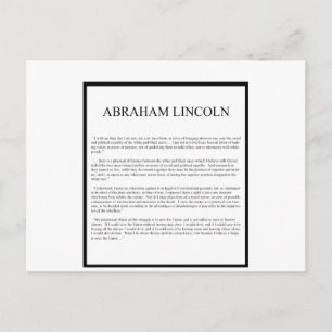 Honest Abe-Alternativlayout Postkarte