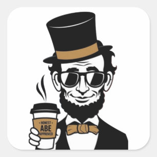 Honest Abe Quadratischer Aufkleber