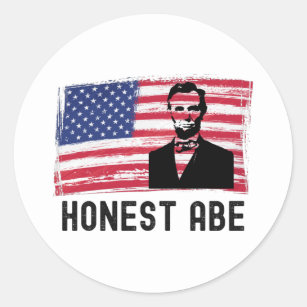 Honest Abe, The Great Emancipator Classic Round St Runder Aufkleber