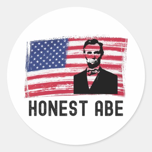 Honest Abe, The Great Emancipator Classic Round St Runder Aufkleber (Vorderseite)
