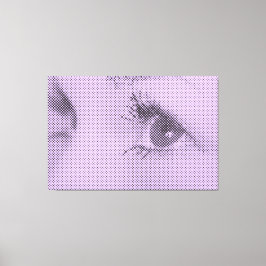 Honest Black&Lilac Halftone Effekt Weiblicher Blic Leinwanddruck