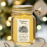 Honey Address Label Vintag Skep mit Bienen Adressaufkleber<br><div class="desc">Honigetikett mit Vintager Skep-Abbildung auf dem Adressetikett für kleine Honiggläser.</div>