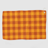 Honey Amber Büffelkariert Golfhandtuch (Horizontal)