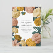 Honey Amber, Caramel Rose & Soft Marzipan Wedding Einladung (Stehend Vorderseite)