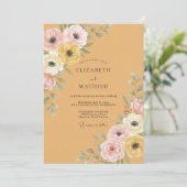 Honey Anemone Hochzeit Einladung (Stehend Vorderseite)