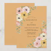 Honey Anemone Hochzeit Einladung (Vorne/Hinten)