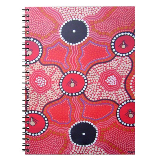 Honey Ant Dreaming Aboriginal Art Foto Notebook Notizblock (Vorderseite)