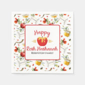 Honey Apple Jewish Happy Rosh Hashanah Serviette (Vorderseite)