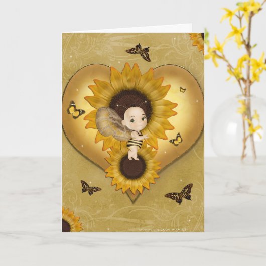 Honey Baby Karte (Gelbe Blume)